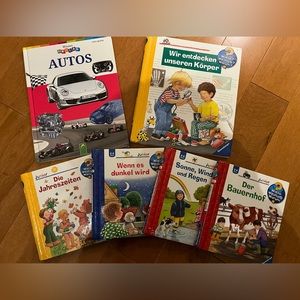 6 German Children’s books. Wieso? Weshalb? Warum? and Autos